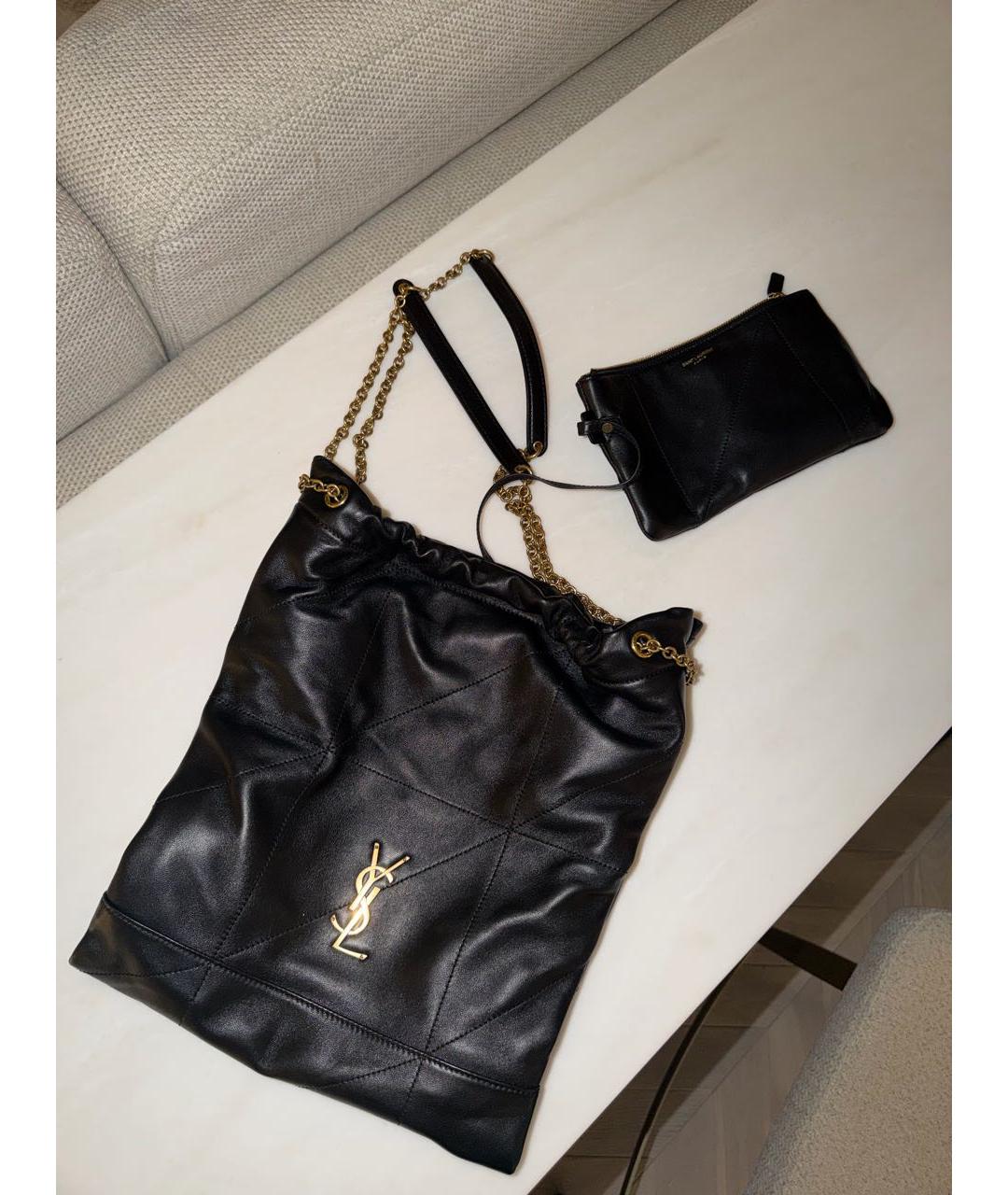 SAINT LAURENT Черная кожаная сумка через плечо, фото 2