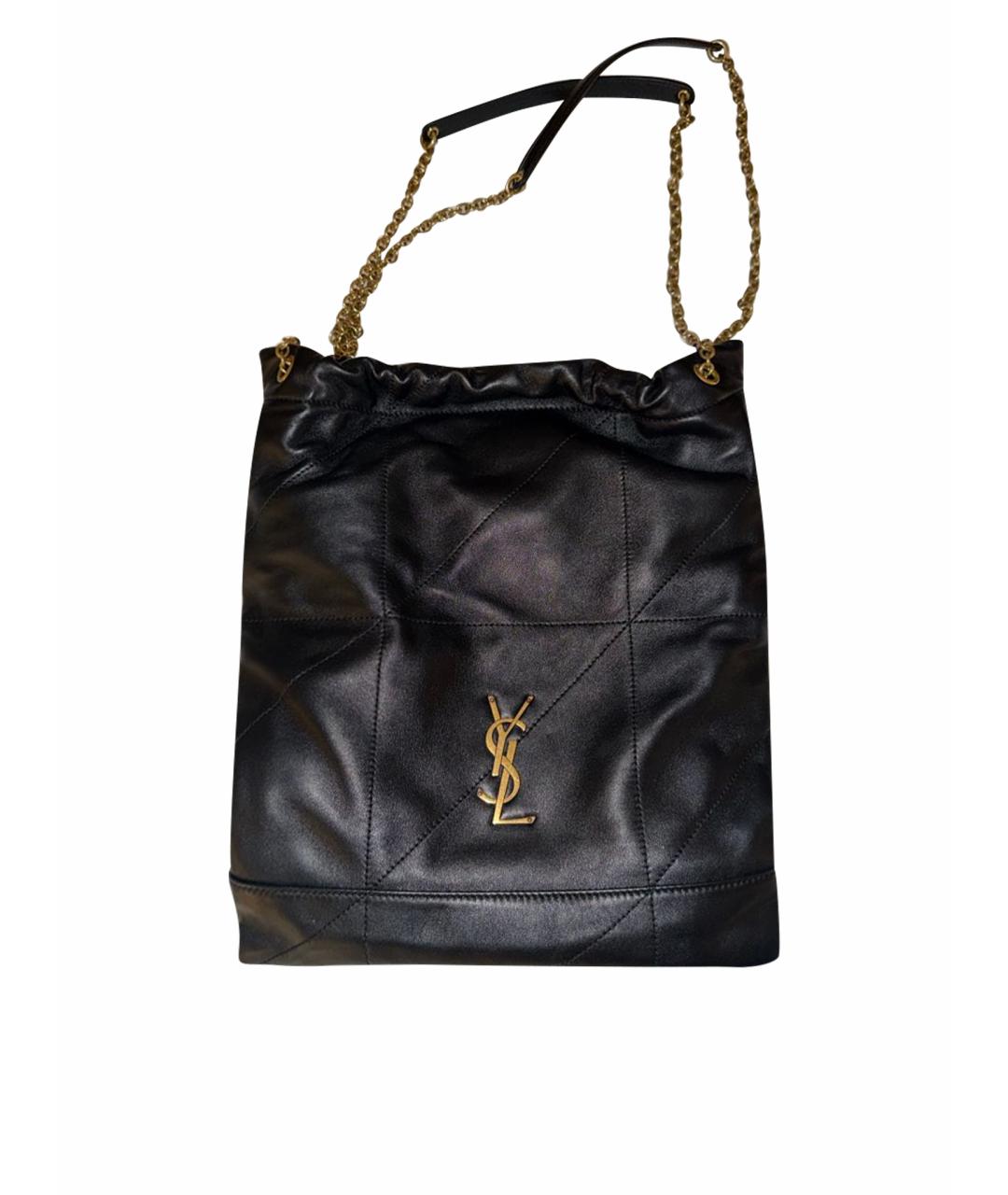 SAINT LAURENT Черная кожаная сумка через плечо, фото 5