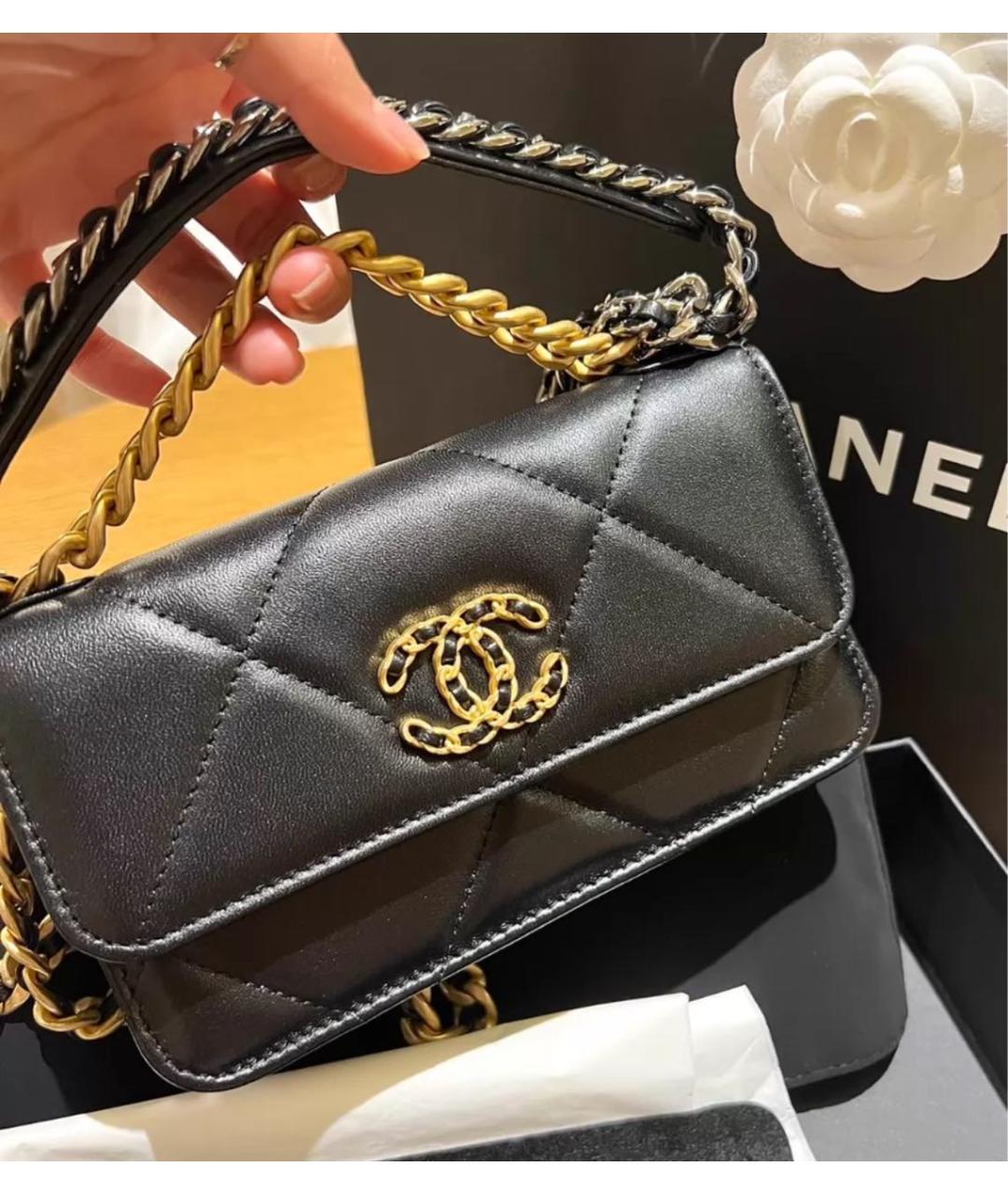 CHANEL Черная кожаная сумка через плечо, фото 3