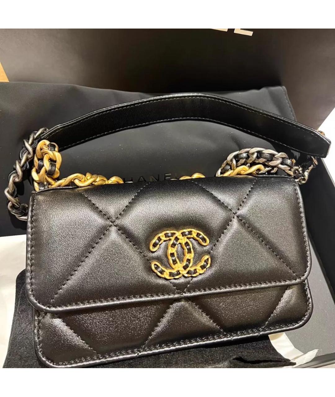 CHANEL Черная кожаная сумка через плечо, фото 2