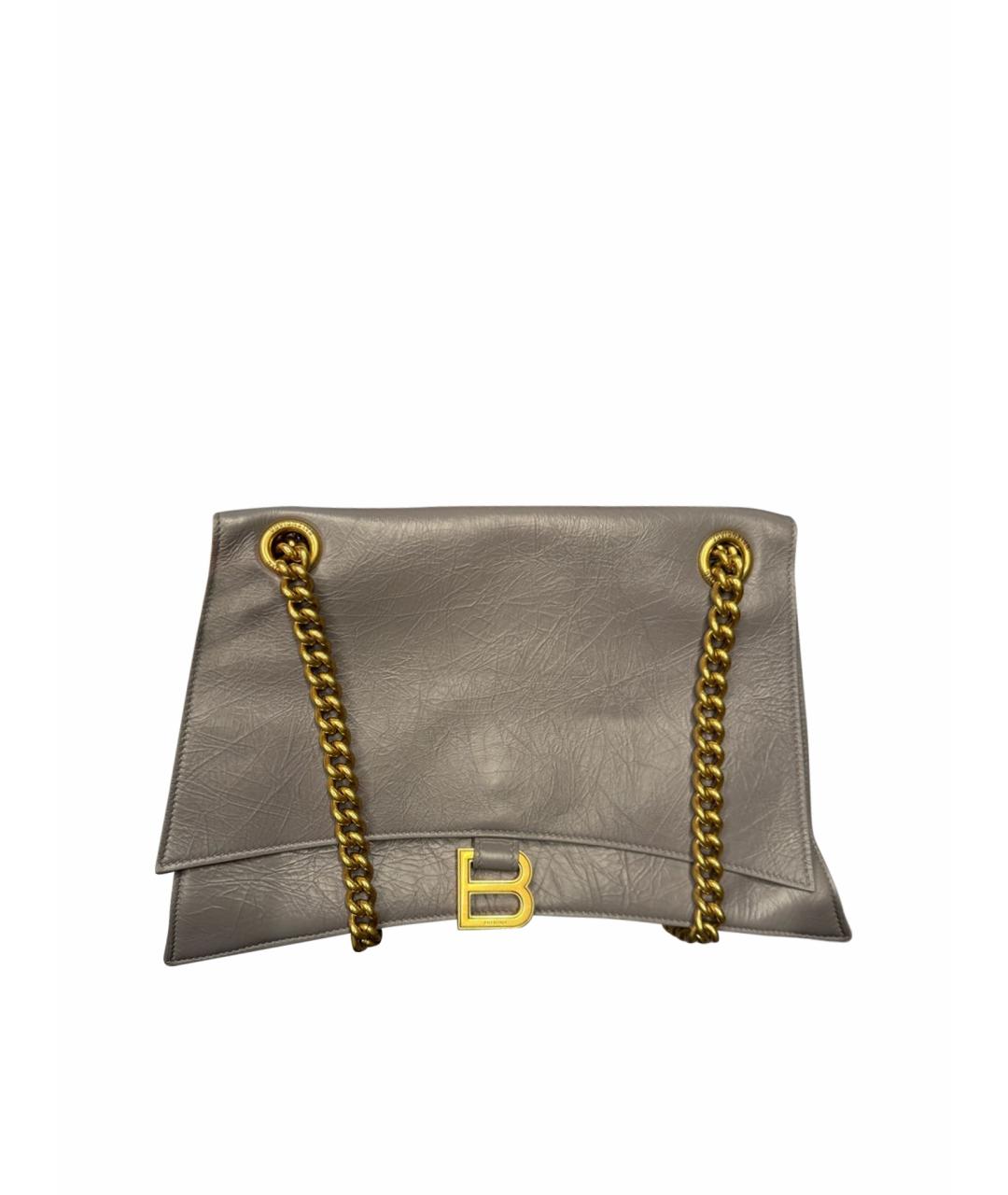 BALENCIAGA Серая кожаная сумка через плечо, фото 1