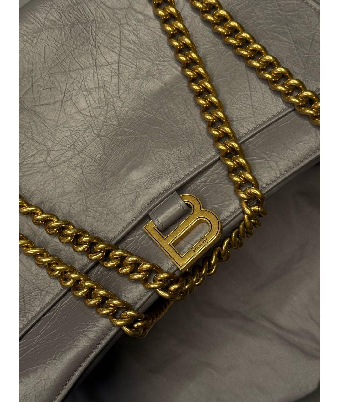 BALENCIAGA Серая кожаная сумка через плечо, фото 6