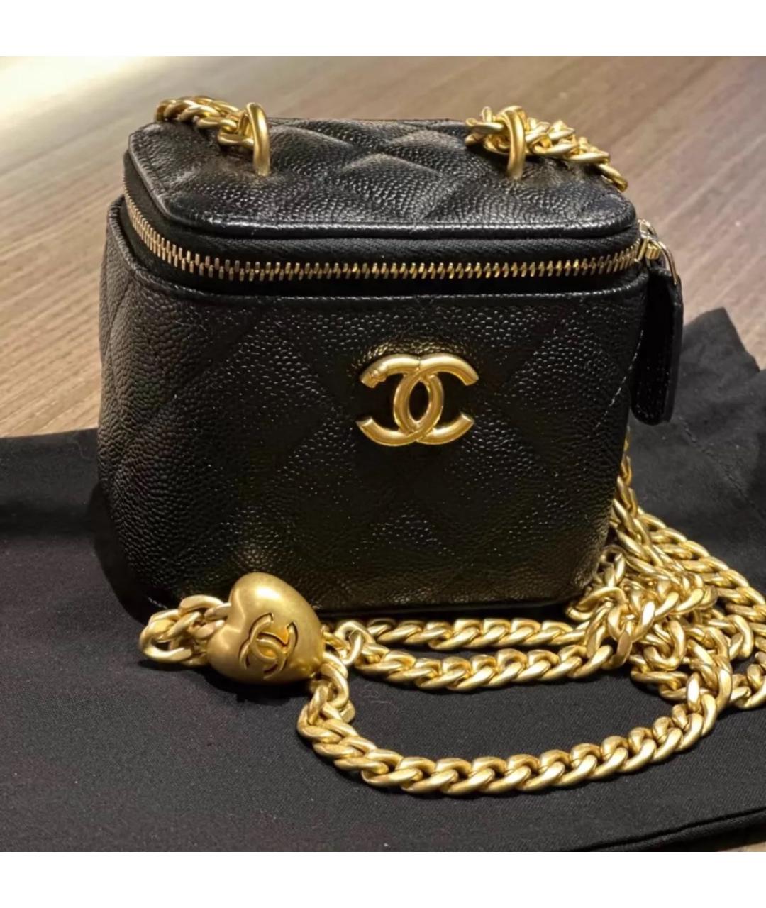 CHANEL Черная кожаная косметичка, фото 5