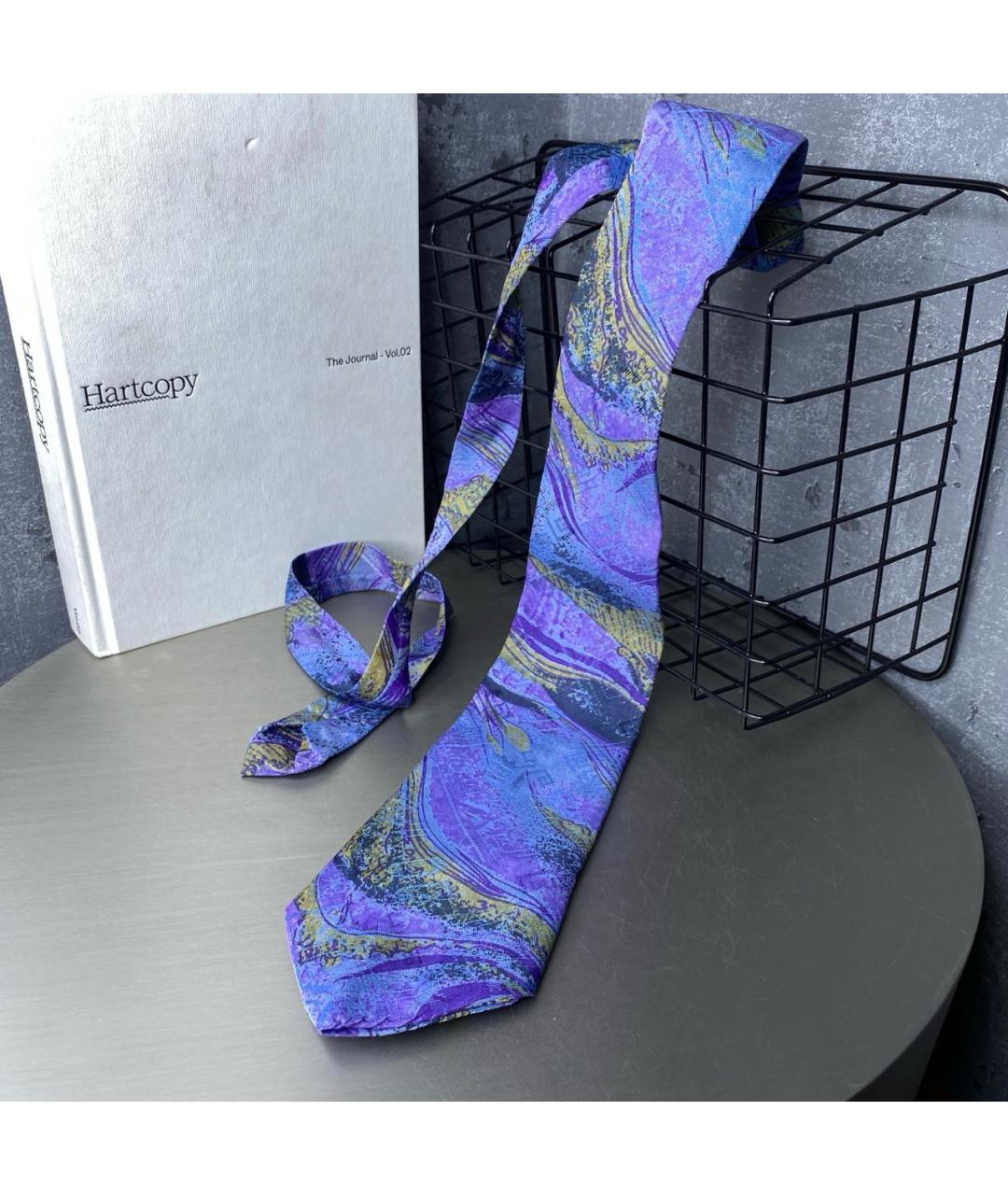 CHRISTIAN DIOR Синий шелковый галстук, фото 5