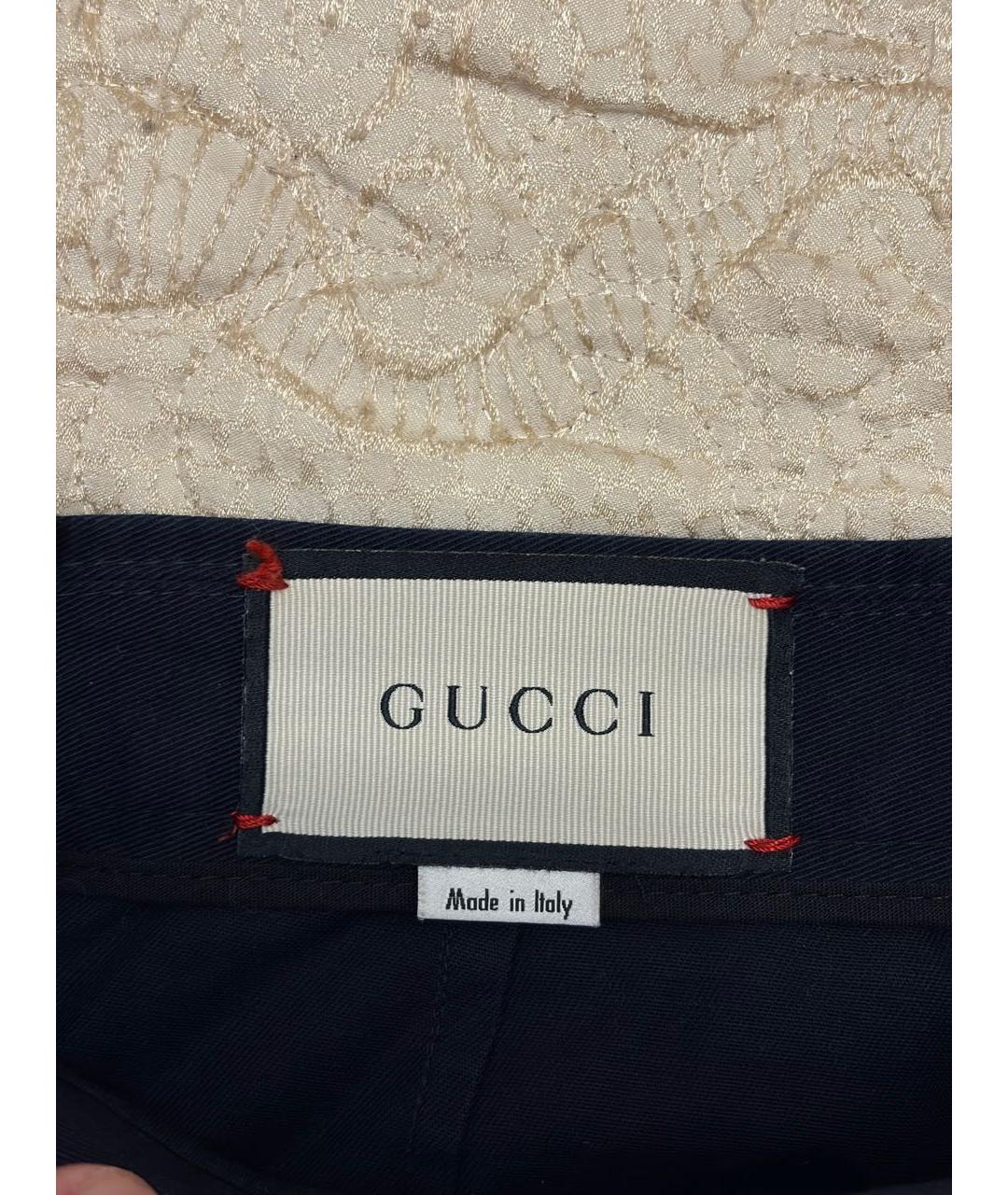 GUCCI Темно-синие хлопковые шорты, фото 2