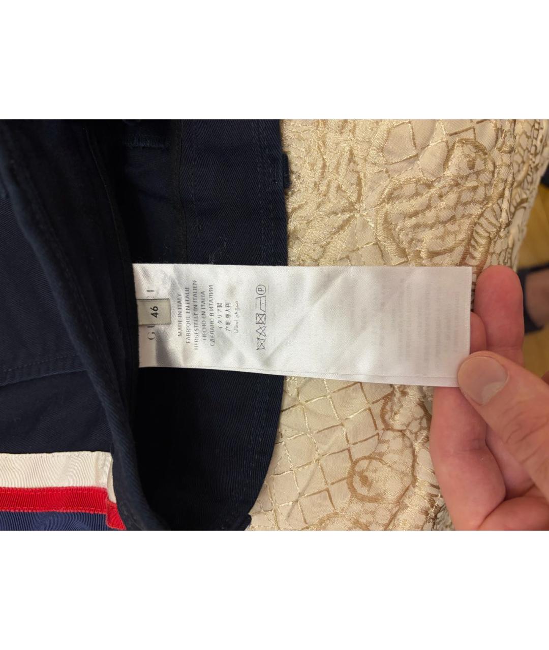 GUCCI Темно-синие хлопковые шорты, фото 3