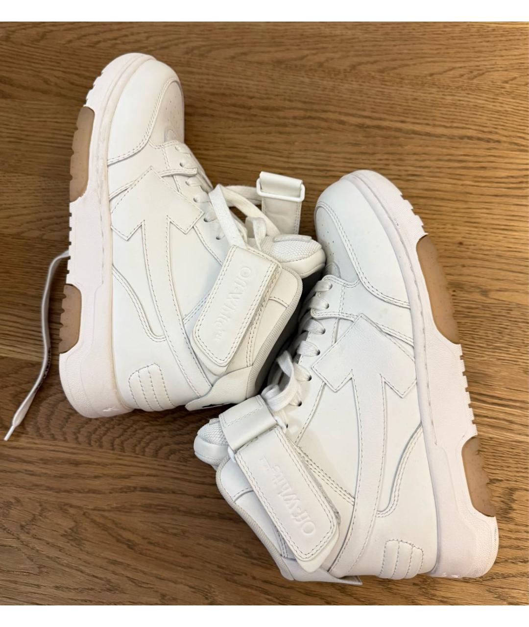 OFF-WHITE Белые кожаные кроссовки, фото 5