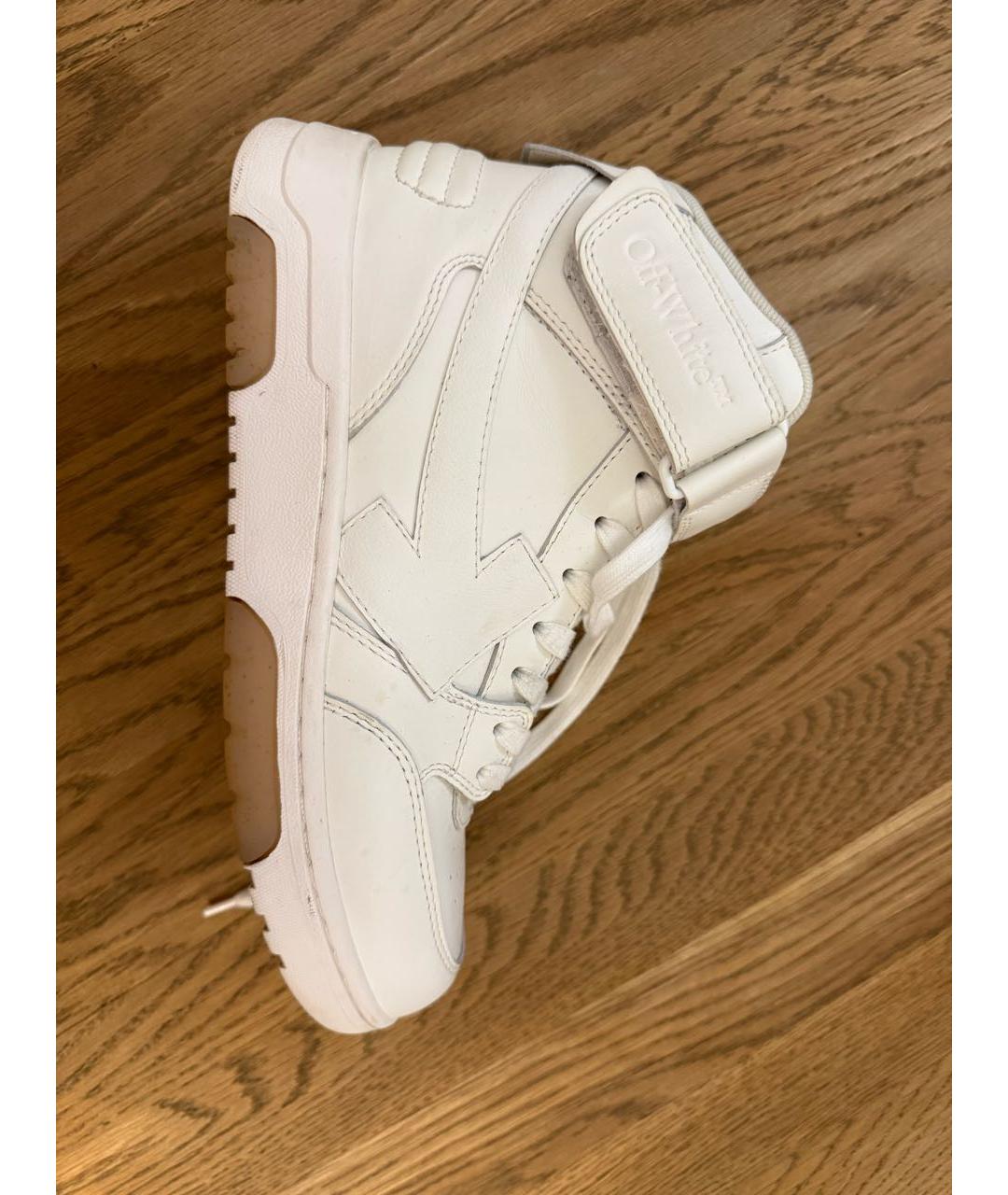 OFF-WHITE Белые кожаные кроссовки, фото 6