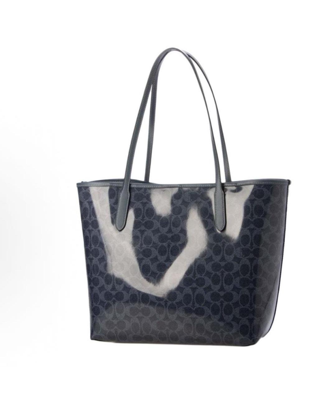 COACH Темно-синяя сумка с короткими ручками, фото 2