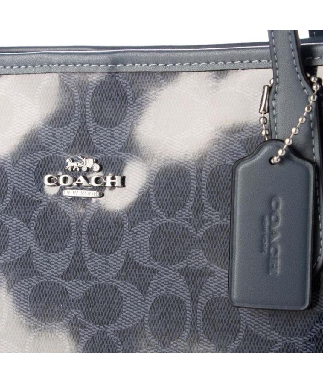 COACH Темно-синяя сумка с короткими ручками, фото 5