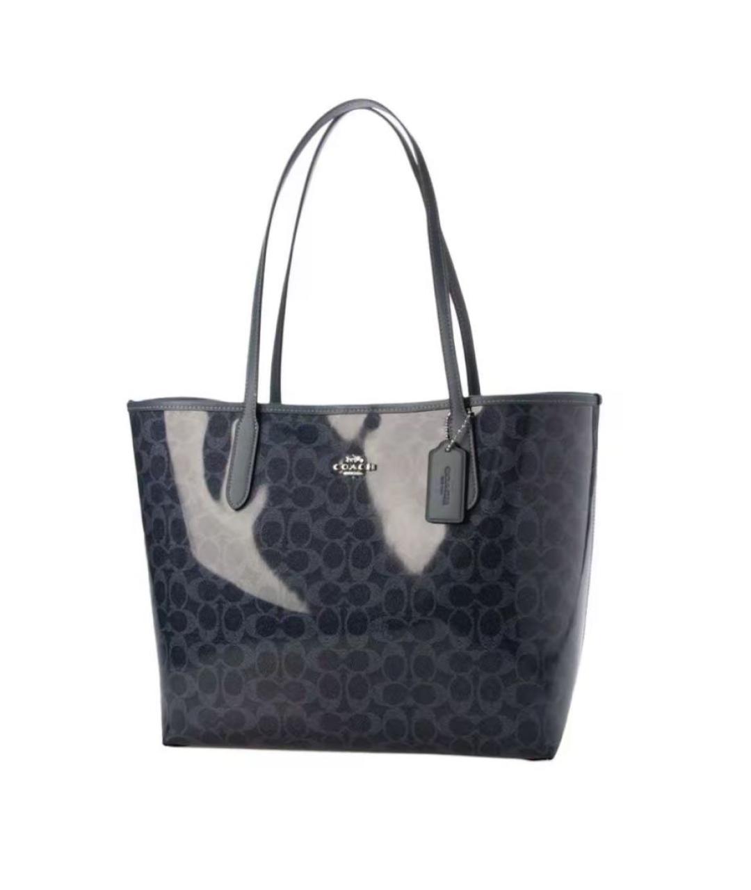 COACH Темно-синяя сумка с короткими ручками, фото 9