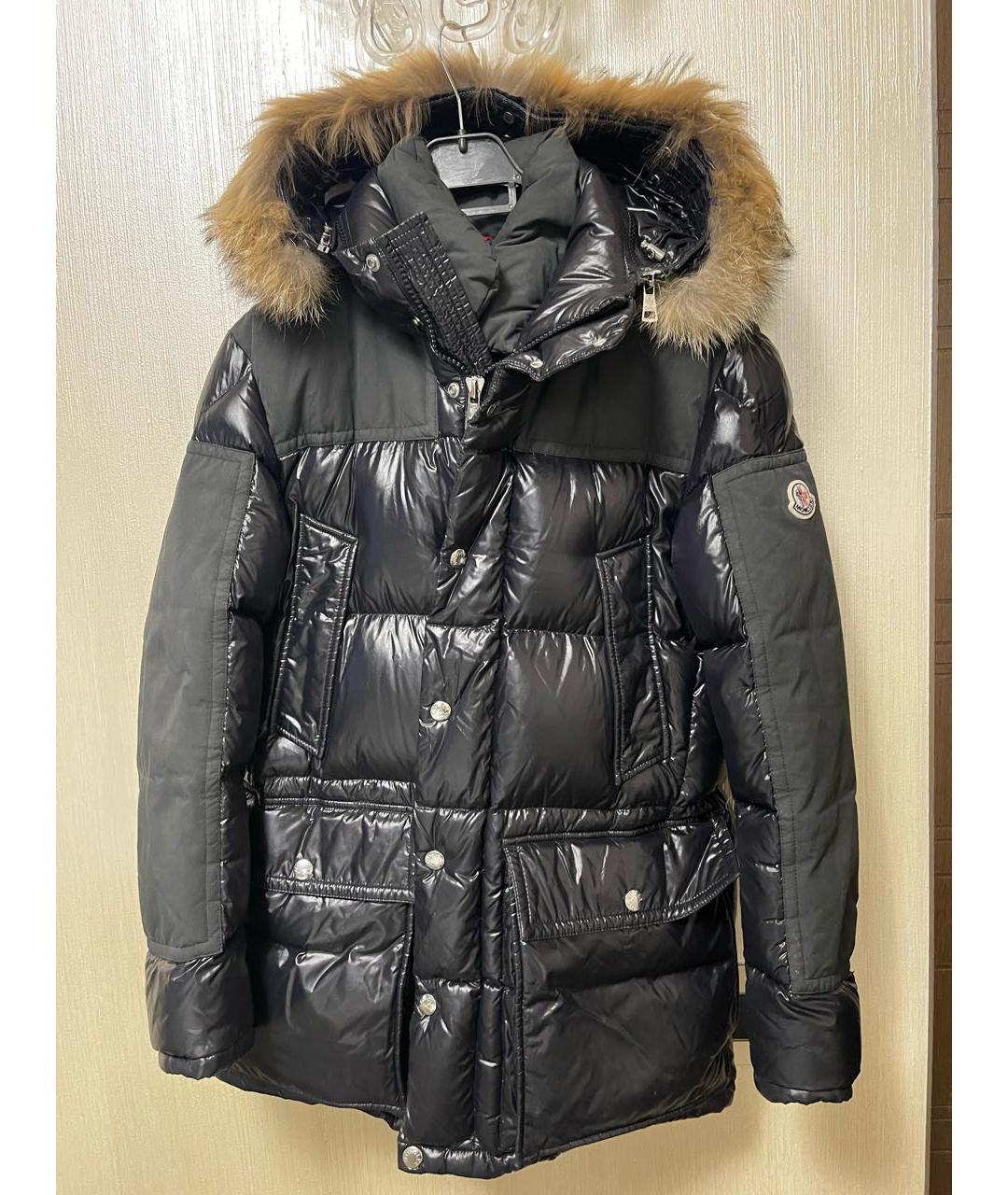 MONCLER Черный пуховик, фото 2