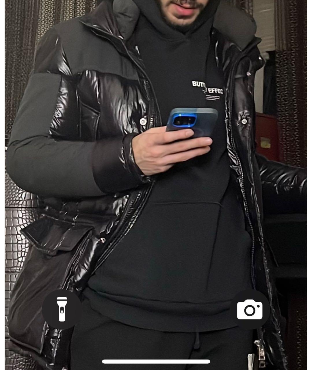 MONCLER Черный пуховик, фото 4