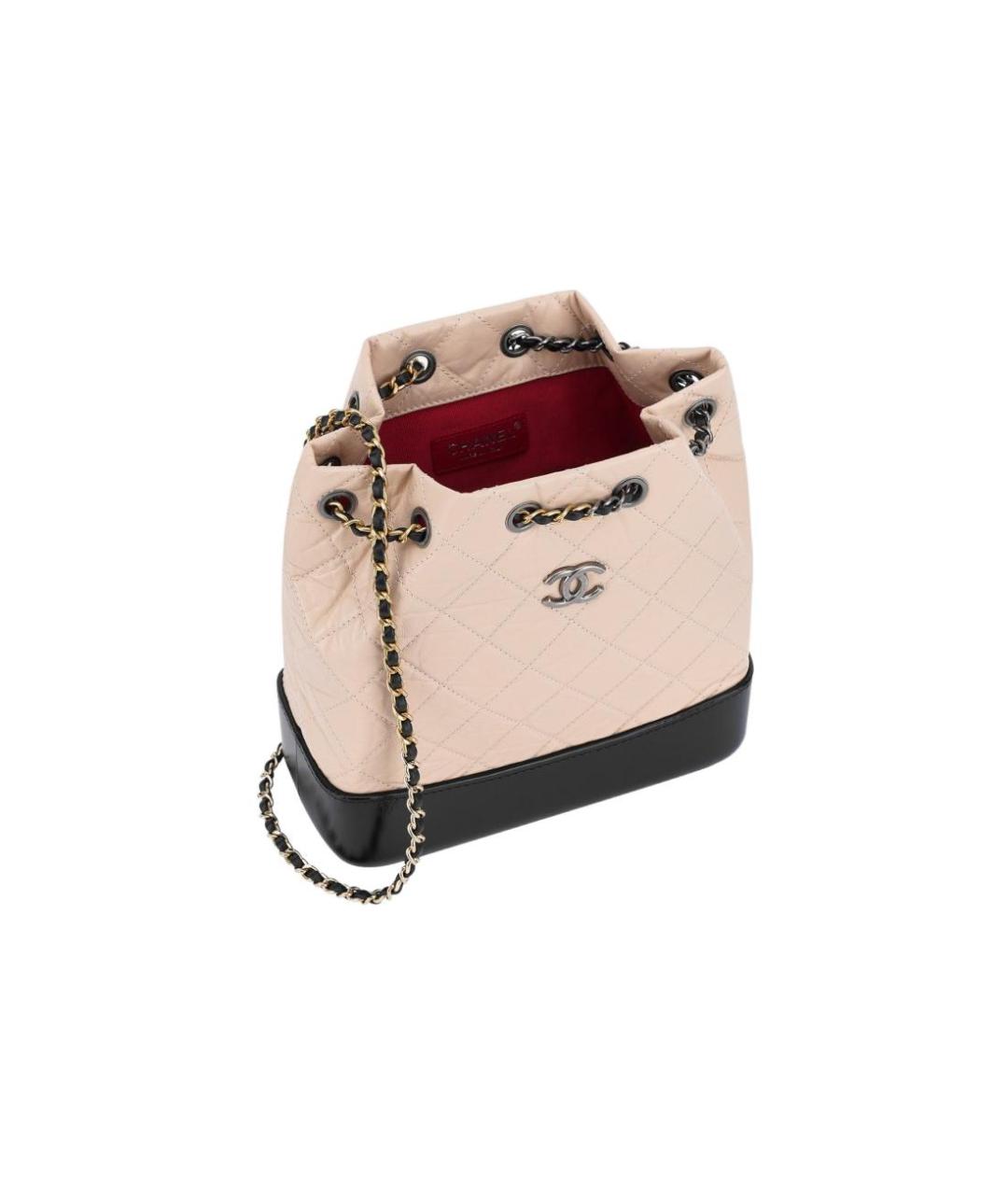 CHANEL Бежевый кожаный рюкзак, фото 3