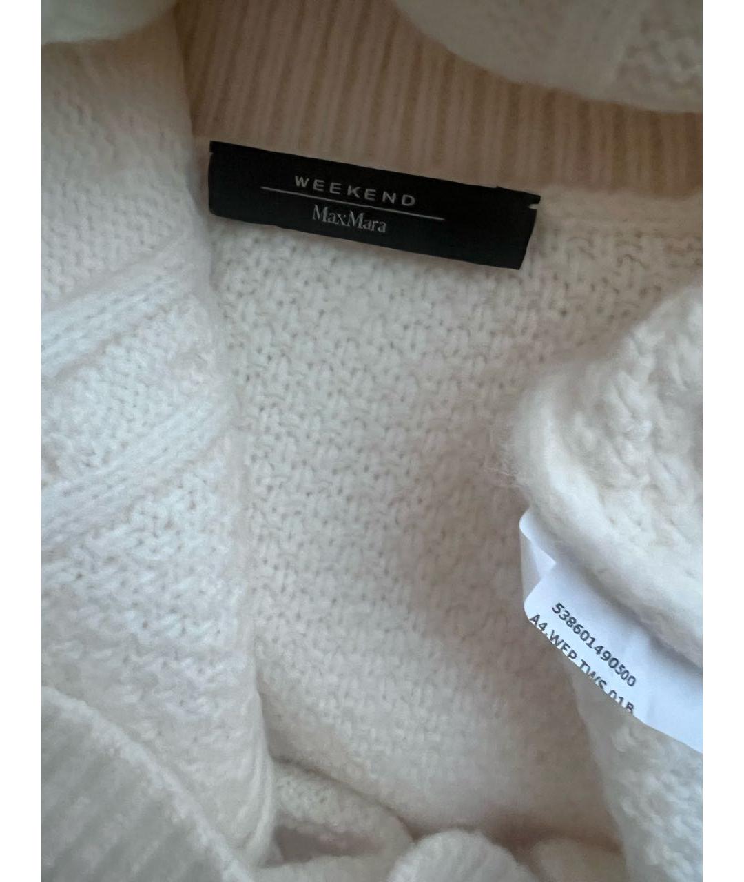 WEEKEND MAX MARA Белый шерстяной джемпер / свитер, фото 3