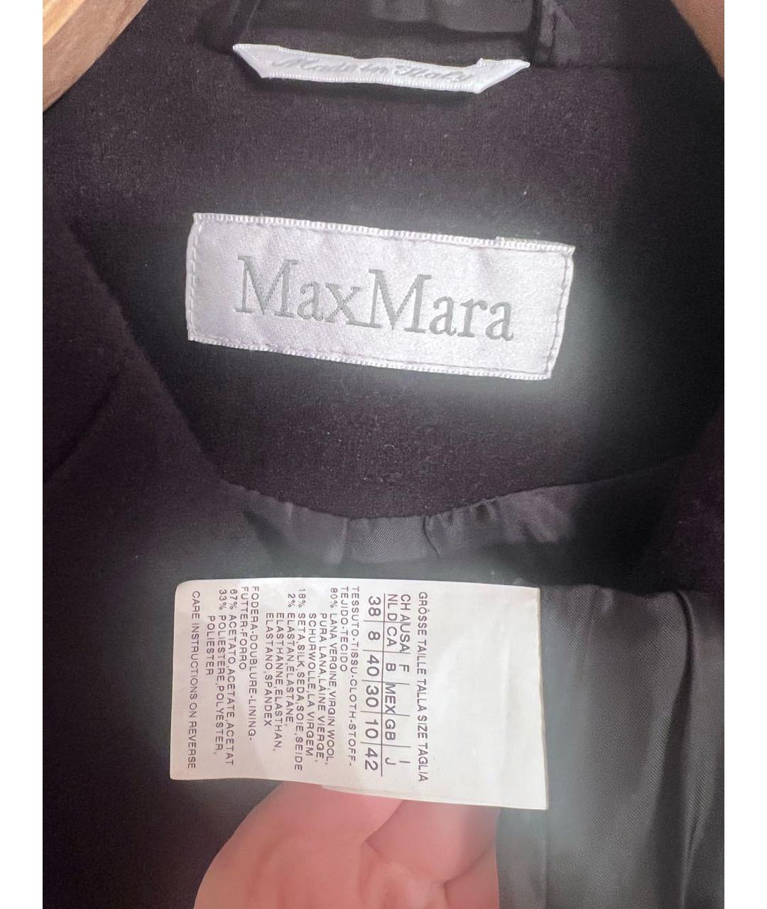 MAX MARA Черное шерстяное пальто, фото 3