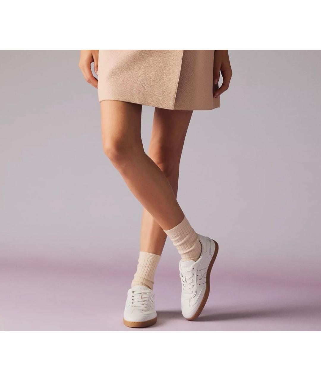 HERMES Белые кожаные кроссовки, фото 2