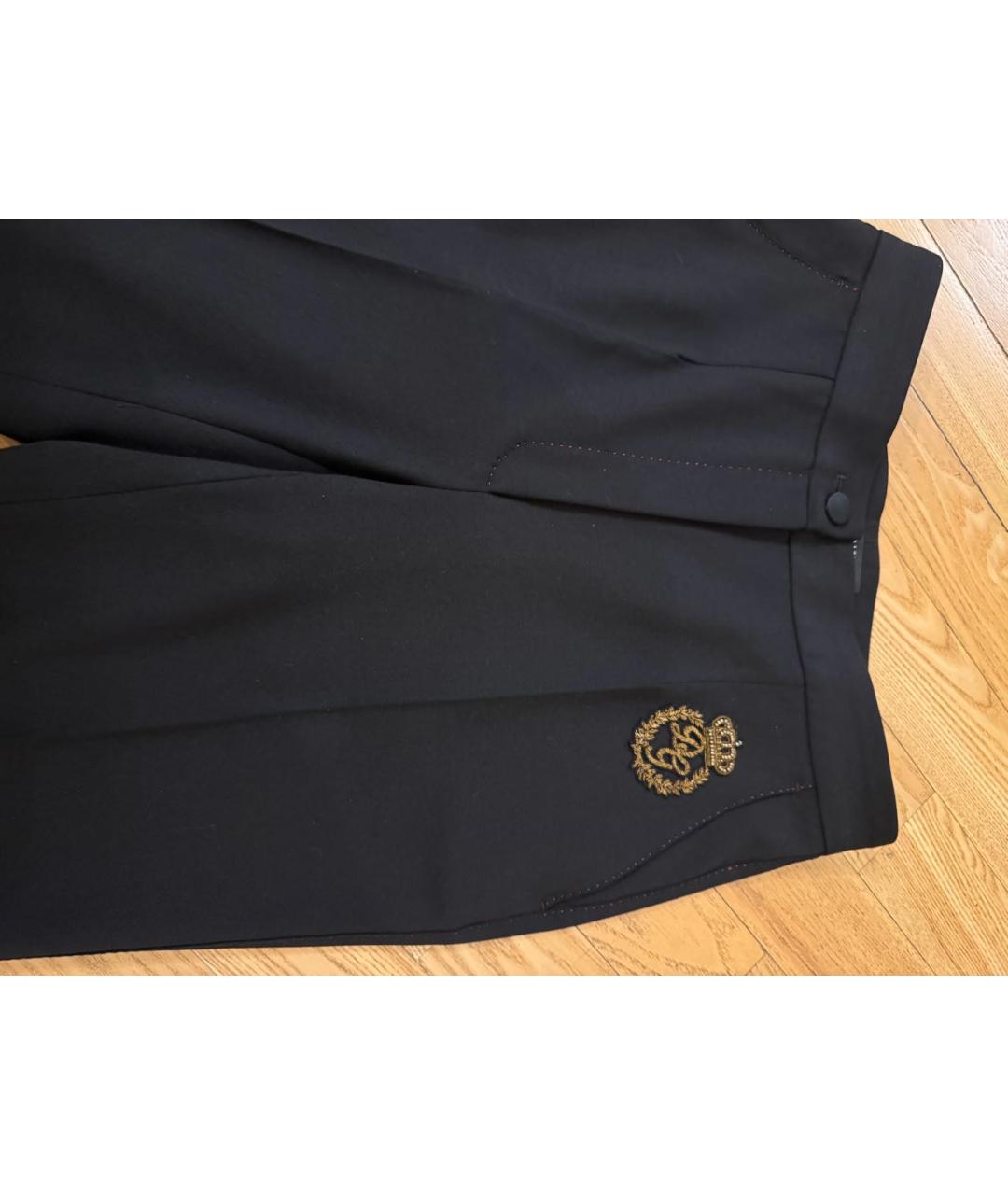 DOLCE&GABBANA Черные шерстяные прямые брюки, фото 6