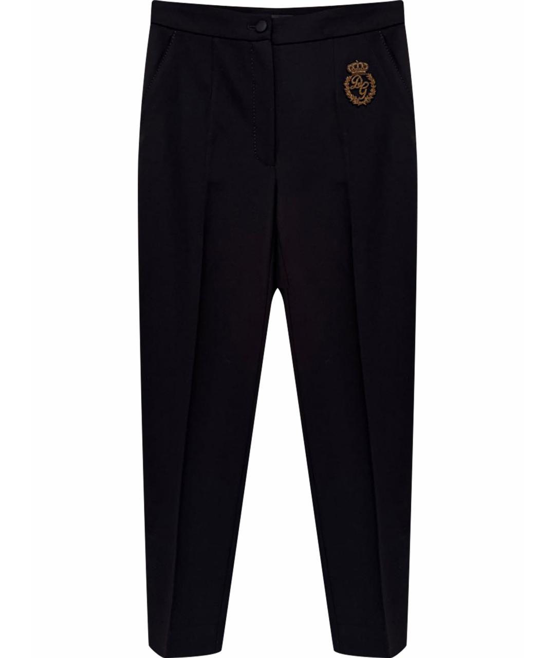 DOLCE&GABBANA Черные шерстяные прямые брюки, фото 1