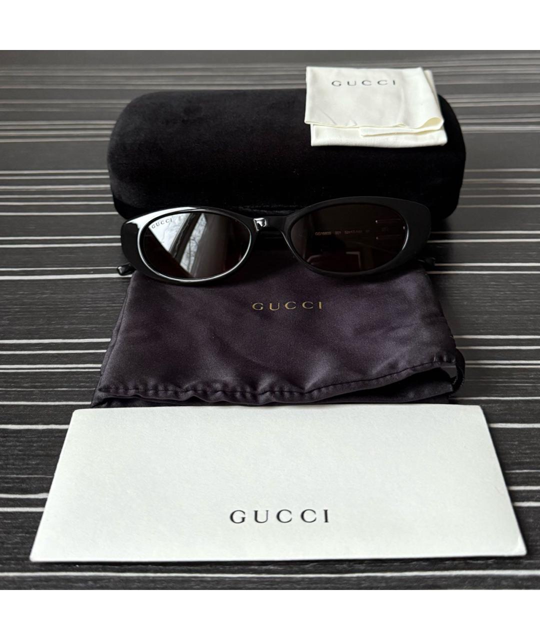 GUCCI Черные пластиковые солнцезащитные очки, фото 4