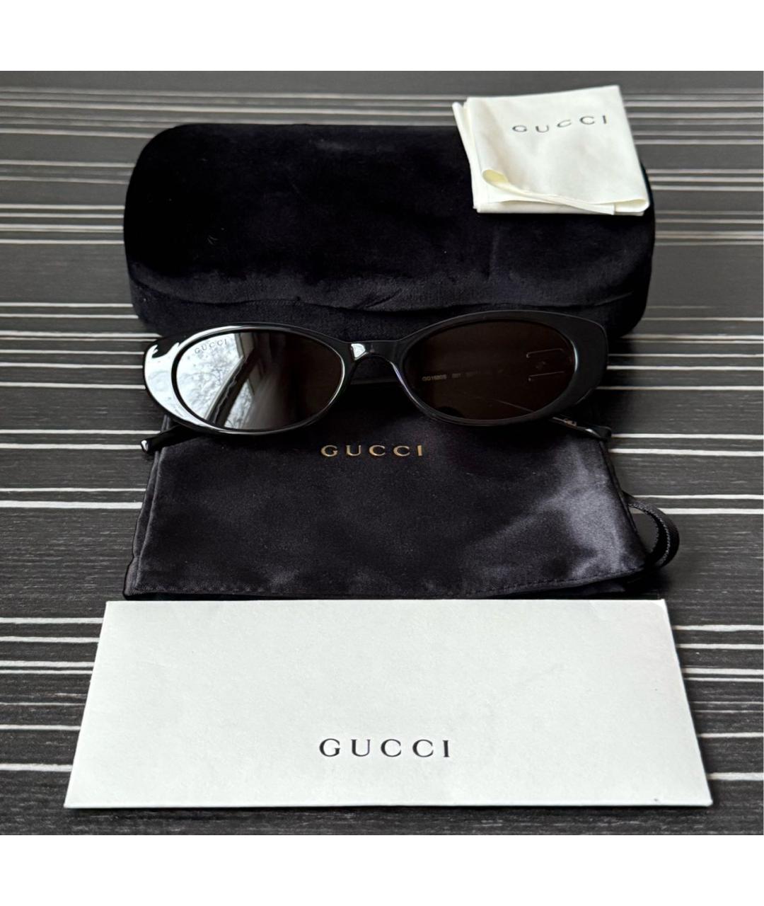 GUCCI Черные пластиковые солнцезащитные очки, фото 4