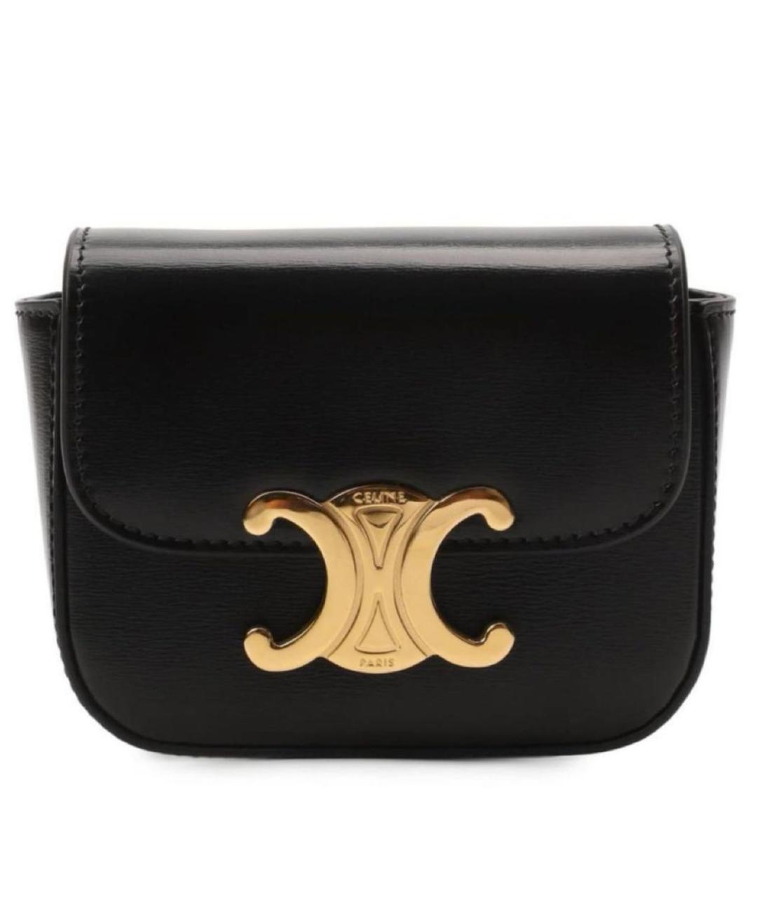 CELINE Черная кожаная сумка через плечо, фото 5