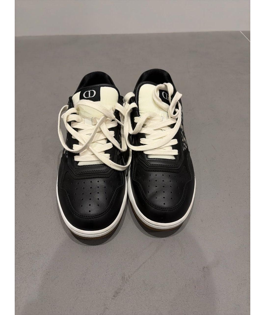 CHRISTIAN DIOR Черные кожаные низкие кроссовки / кеды, фото 2