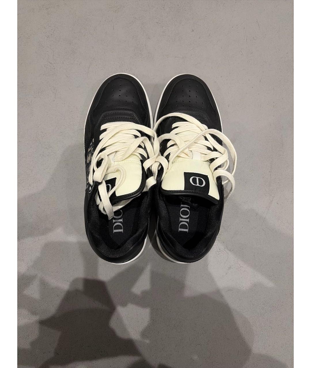 CHRISTIAN DIOR Черные кожаные низкие кроссовки / кеды, фото 3