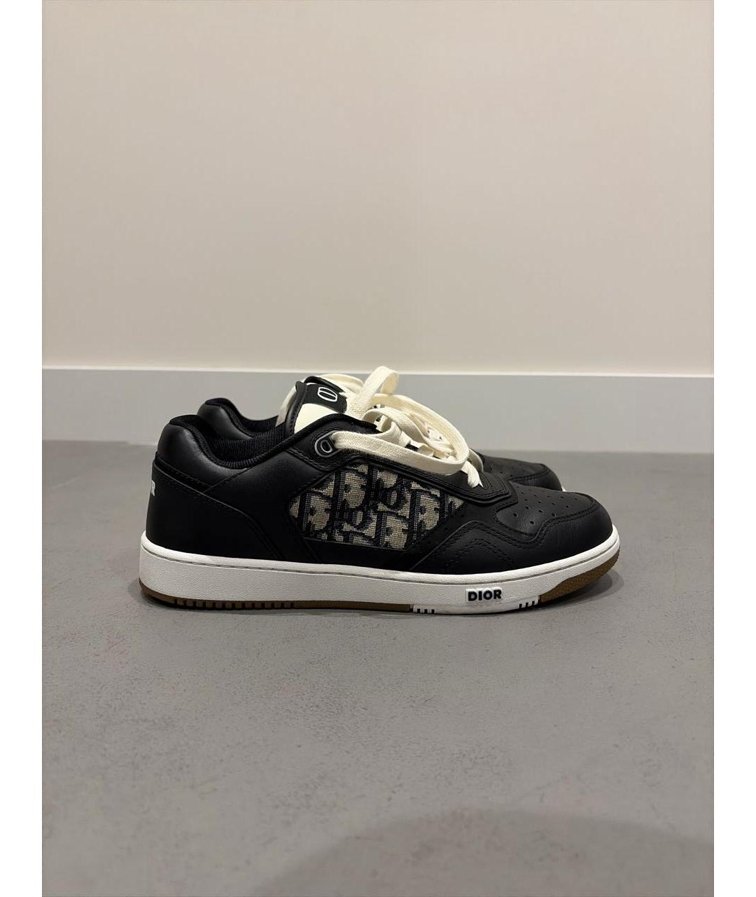 CHRISTIAN DIOR Черные кожаные низкие кроссовки / кеды, фото 5
