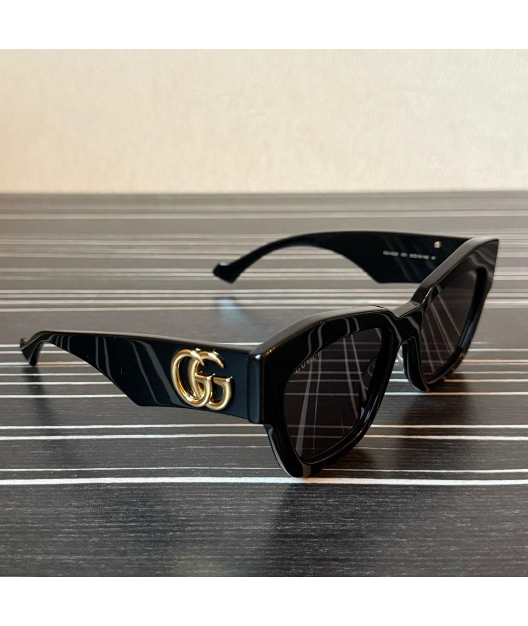 GUCCI Черные пластиковые солнцезащитные очки, фото 2