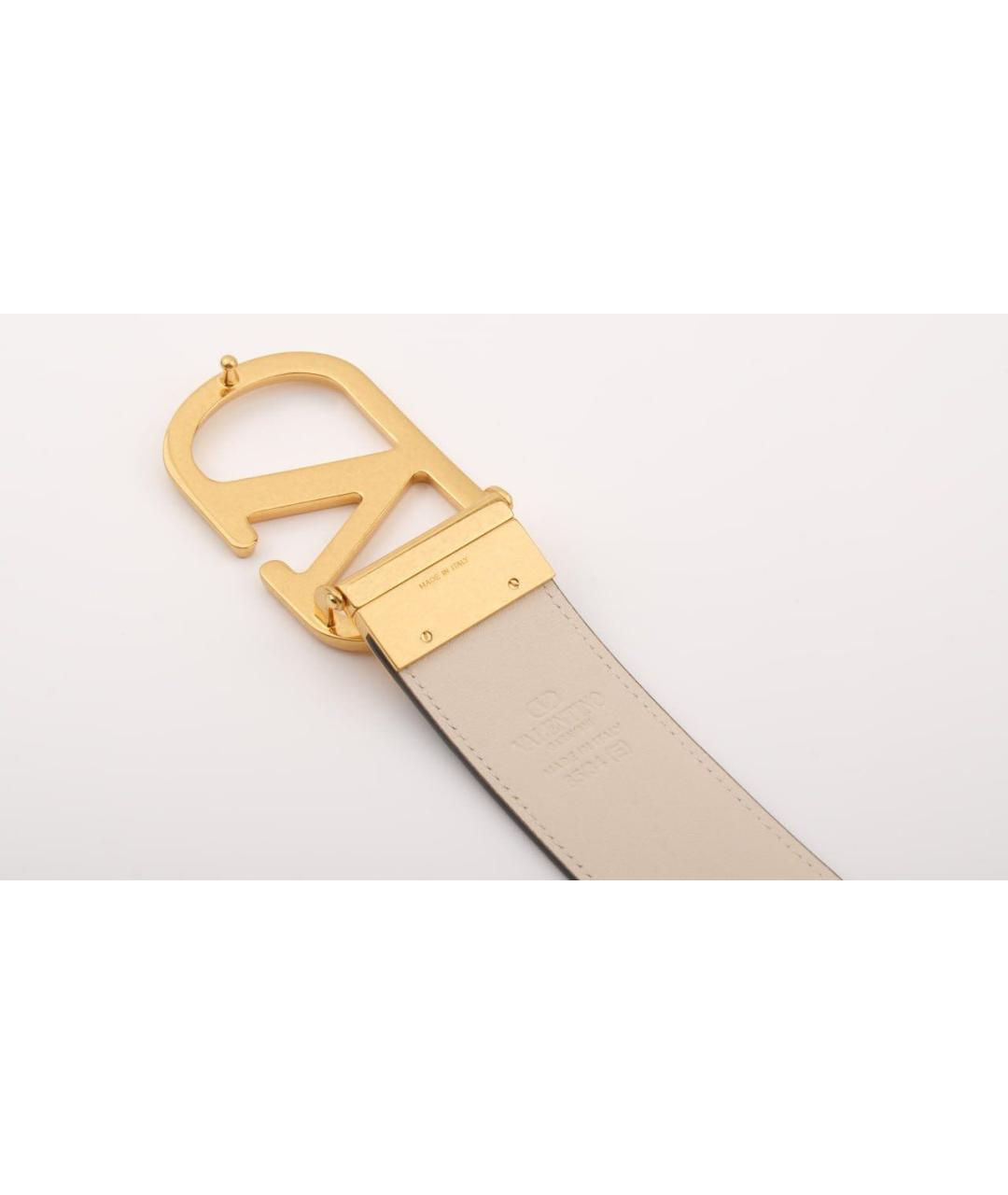 VALENTINO Черный кожаный ремень, фото 2