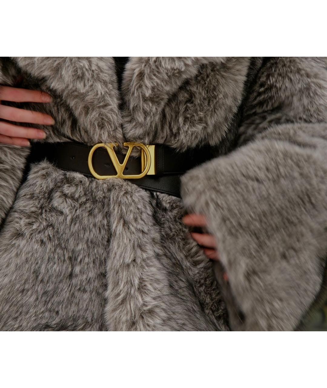 VALENTINO Черный кожаный ремень, фото 6