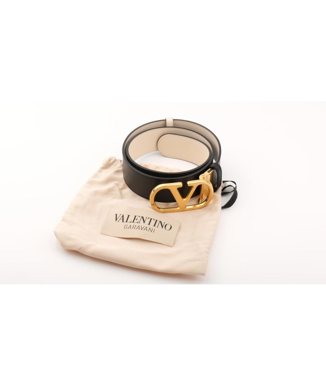 VALENTINO Черный кожаный ремень, фото 4