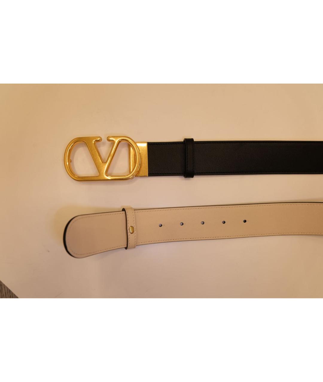 VALENTINO Черный кожаный ремень, фото 4