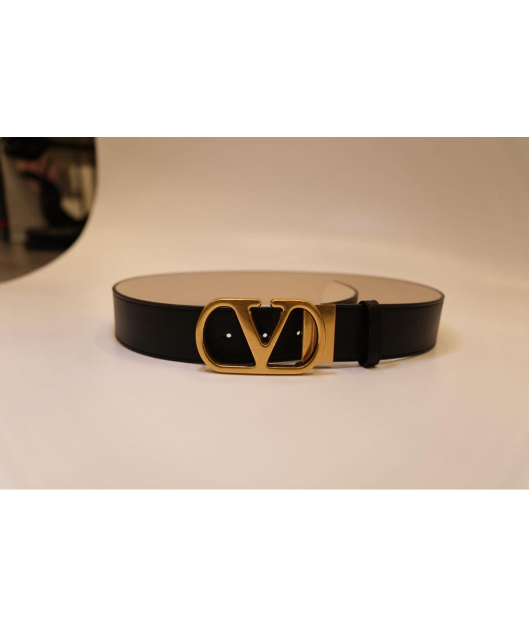 VALENTINO Черный кожаный ремень, фото 7