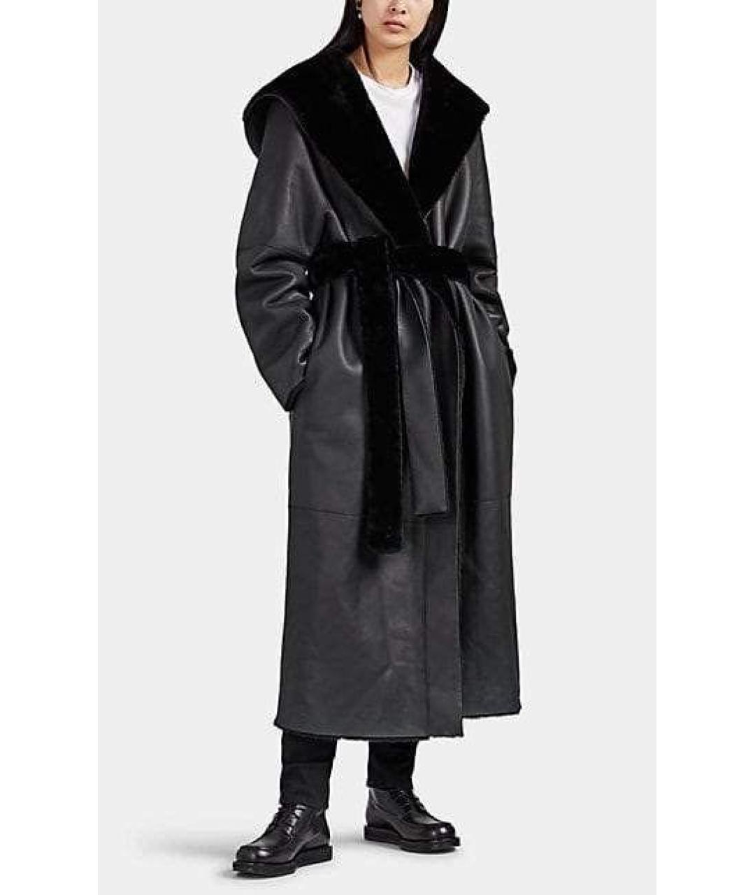 THE ROW Черная кожаная дубленка, фото 4