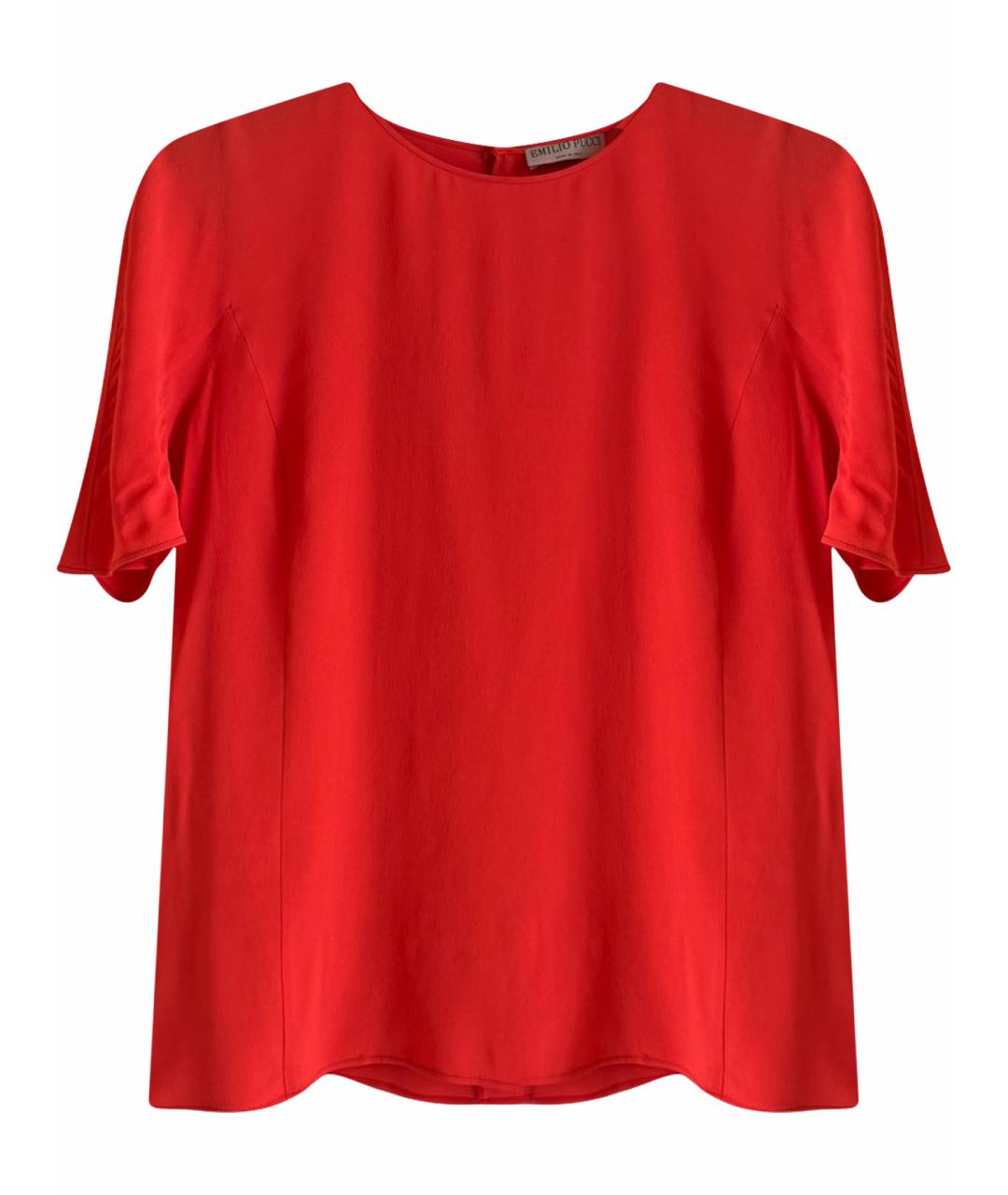 EMILIO PUCCI Коралловая шелковая блузы, фото 1