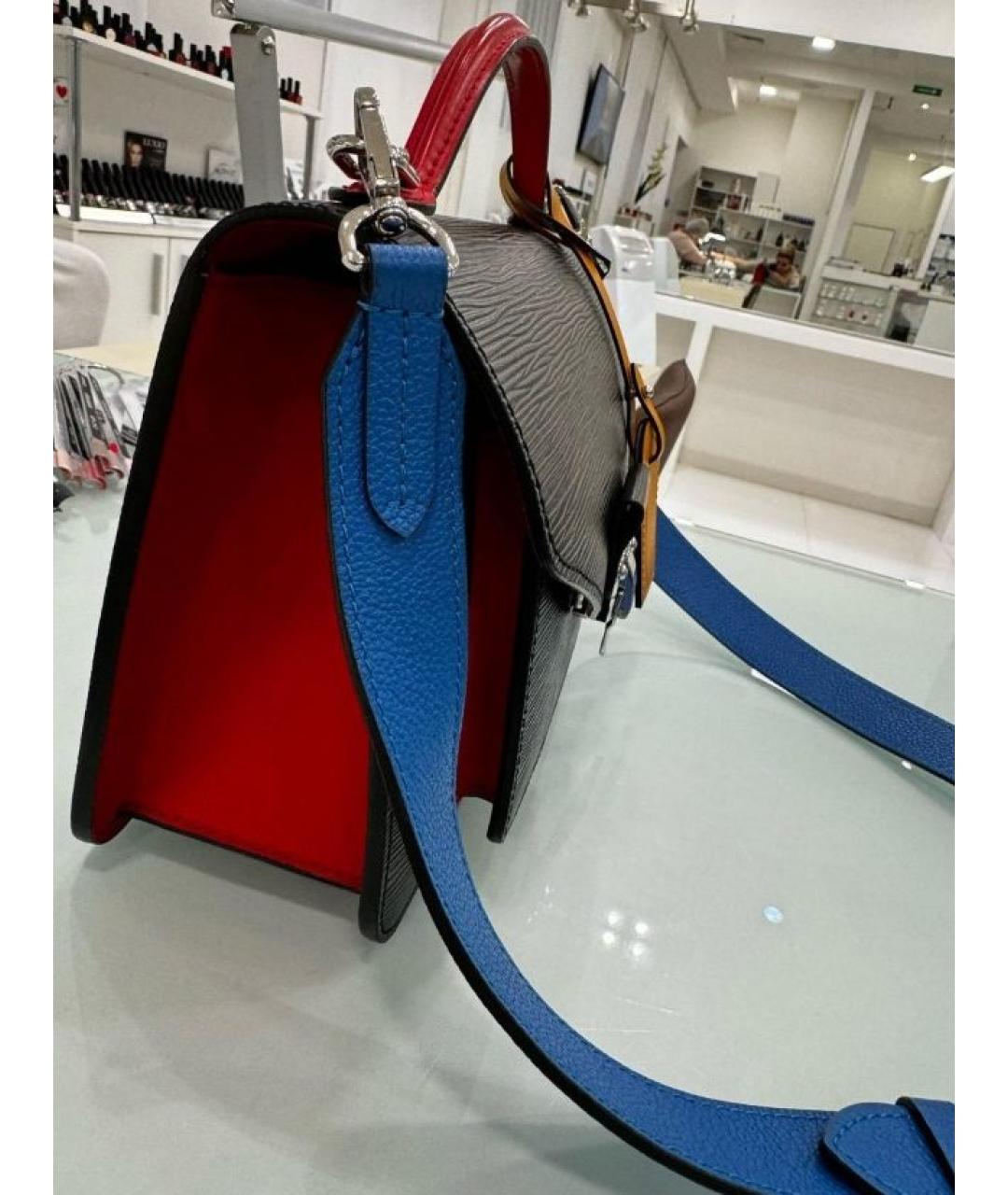 LOUIS VUITTON Черная кожаная сумка через плечо, фото 3