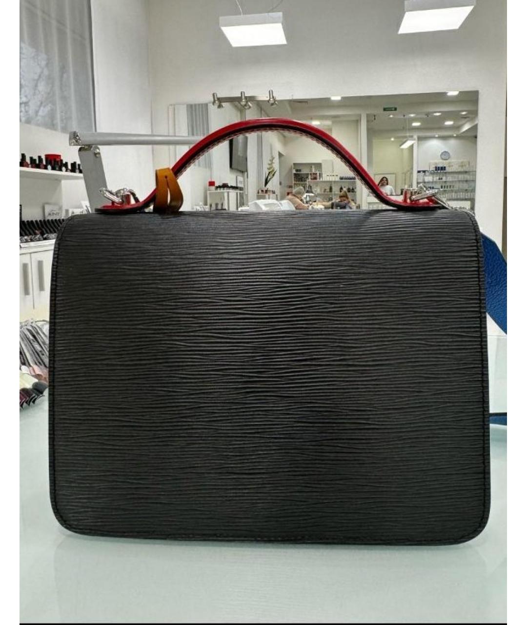 LOUIS VUITTON Черная кожаная сумка через плечо, фото 2