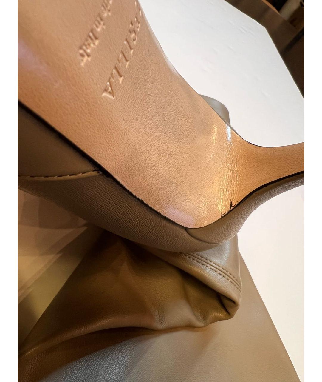 LE SILLA Бежевые кожаные ботфорты, фото 5