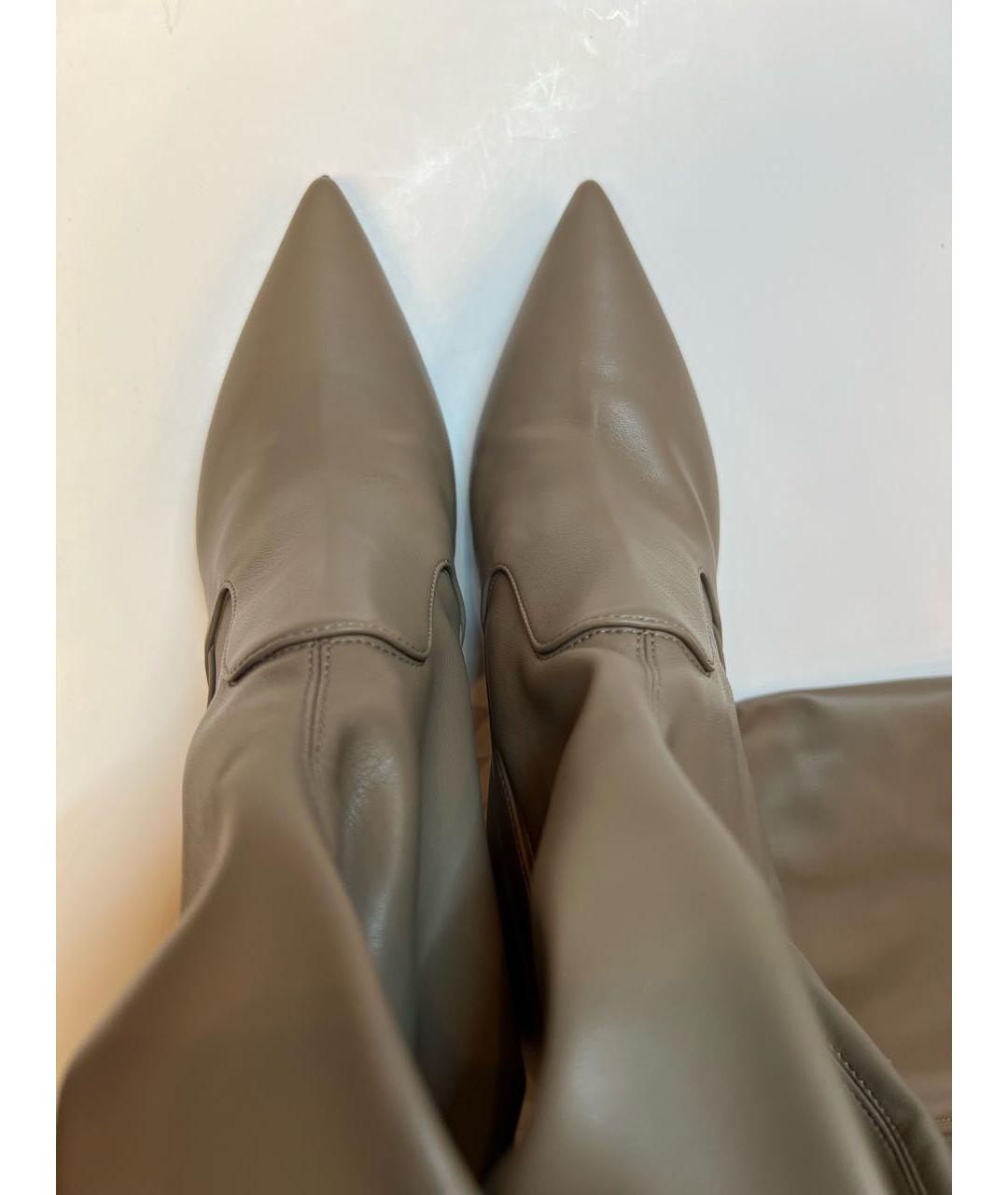 LE SILLA Бежевые кожаные ботфорты, фото 3