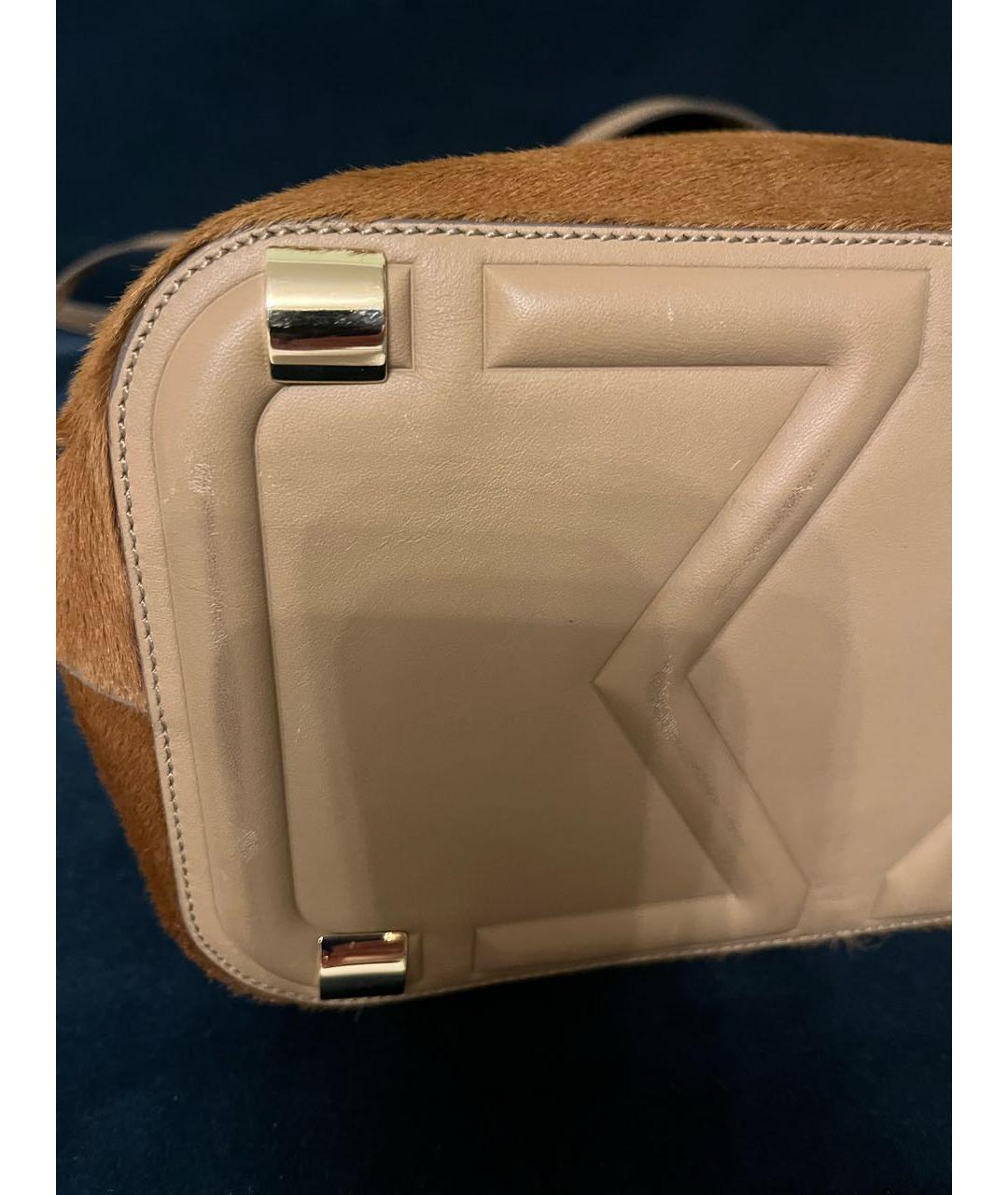 MAX MARA Бежевая меховая сумка с короткими ручками, фото 7