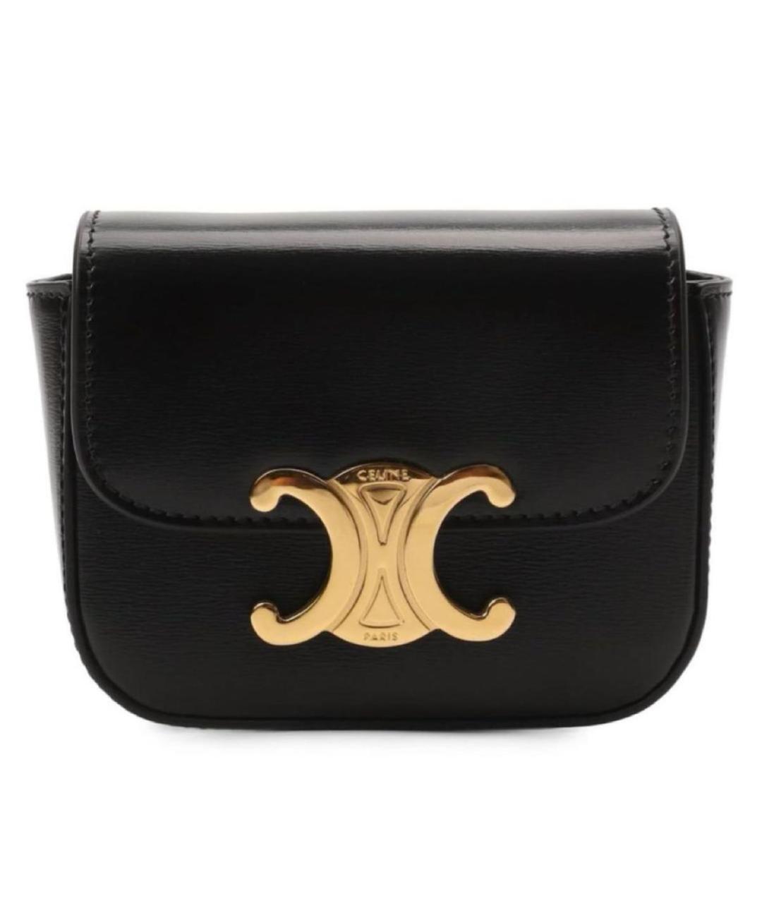 CELINE Черная кожаная сумка через плечо, фото 1