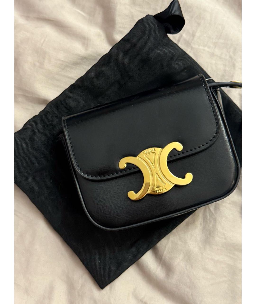 CELINE Черная кожаная сумка через плечо, фото 2