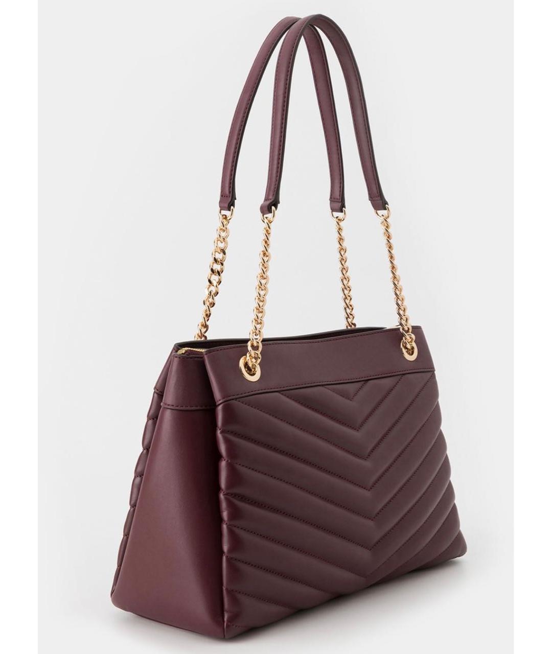 MICHAEL KORS Бордовая кожаная сумка через плечо, фото 2