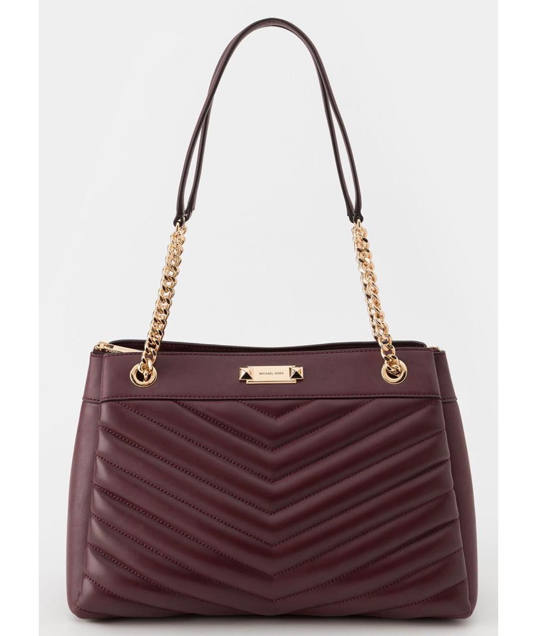 MICHAEL KORS Бордовая кожаная сумка через плечо, фото 5