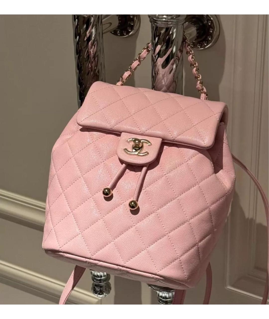 CHANEL Розовый кожаный рюкзак, фото 2