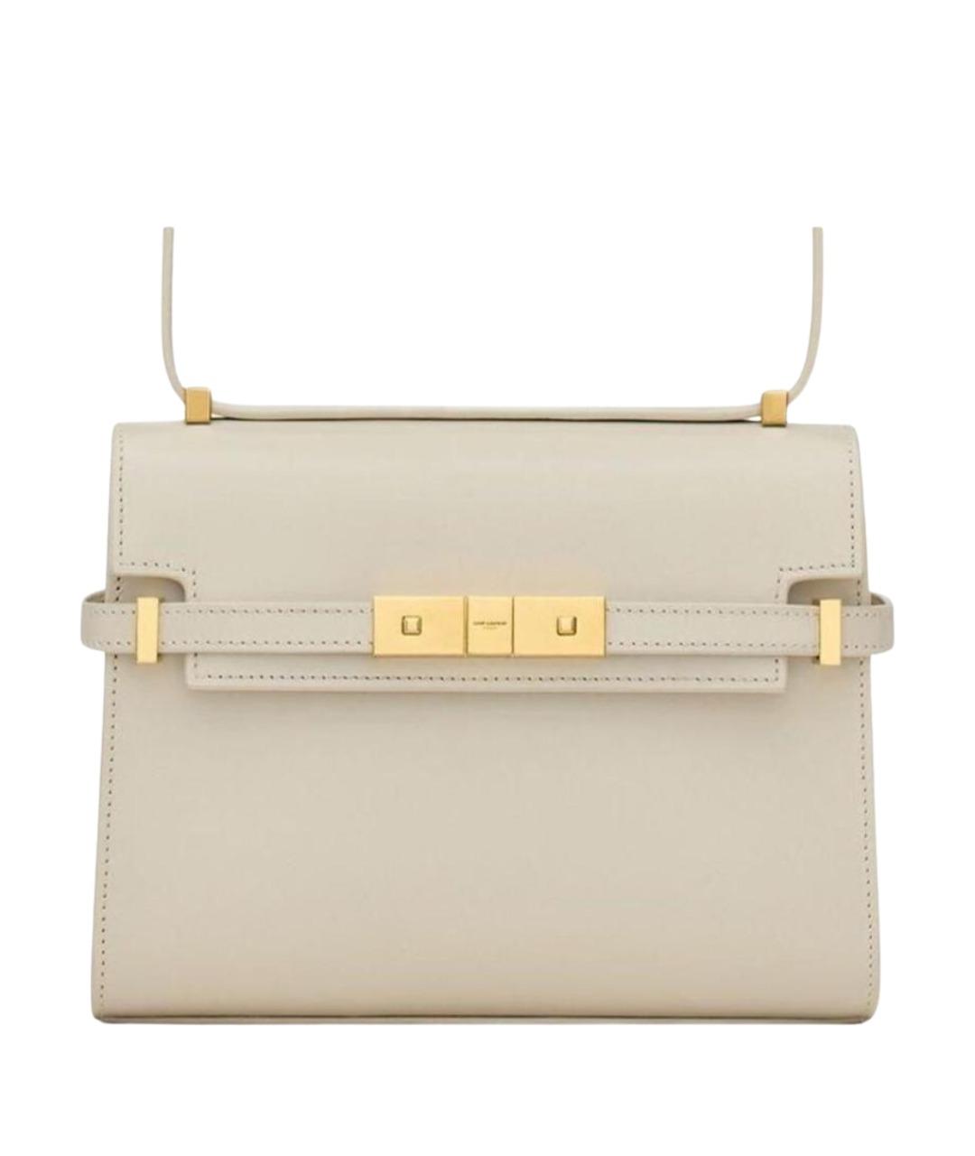 SAINT LAURENT Бежевая кожаная сумка через плечо, фото 1