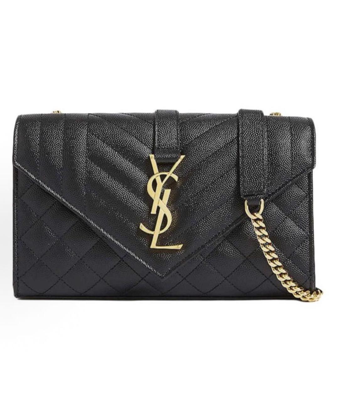 SAINT LAURENT Черная кожаная сумка через плечо, фото 8
