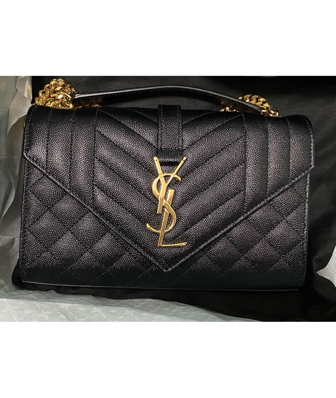 SAINT LAURENT Черная кожаная сумка через плечо, фото 7